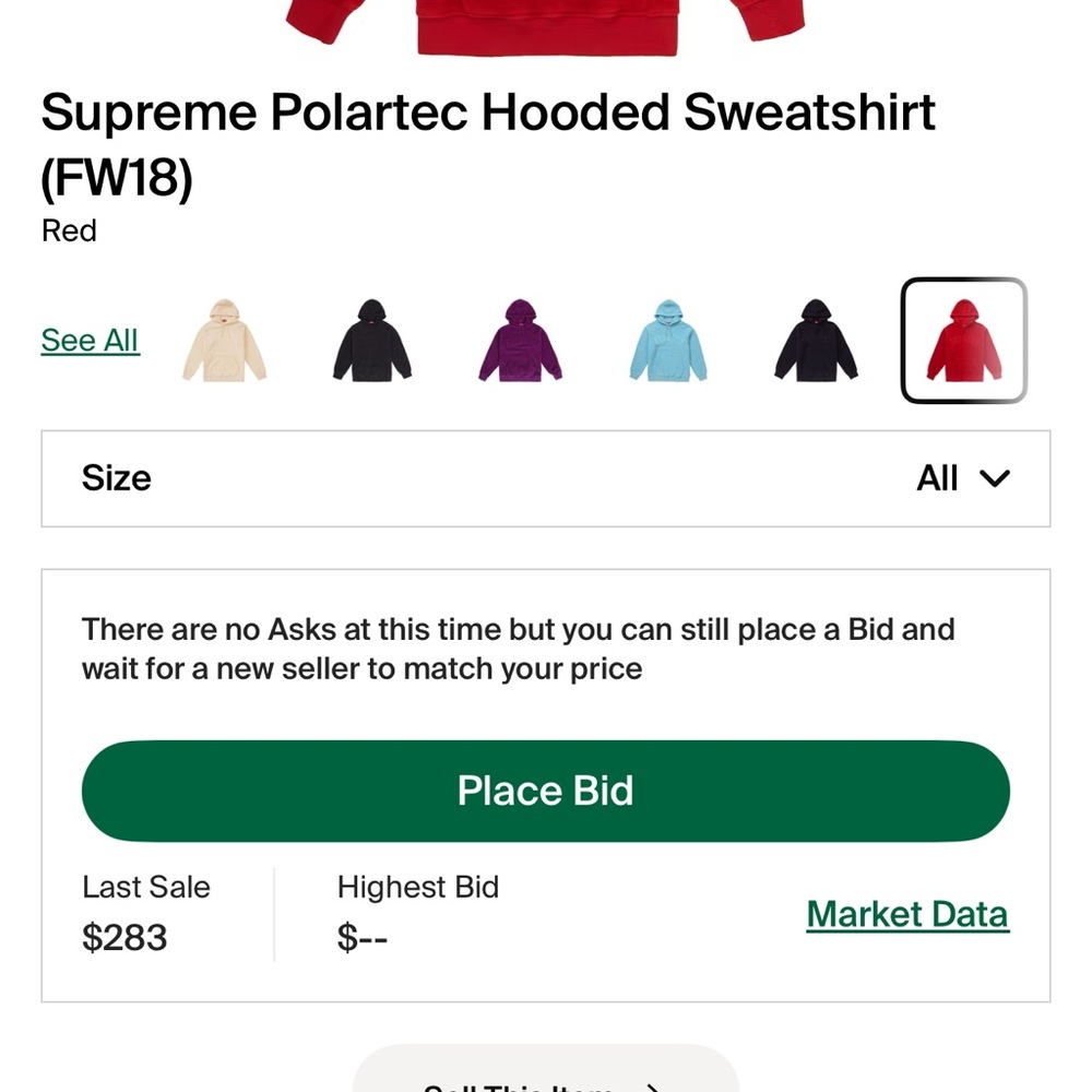Supreme Men's Bold Red Hoodie - Picture 2 of 2